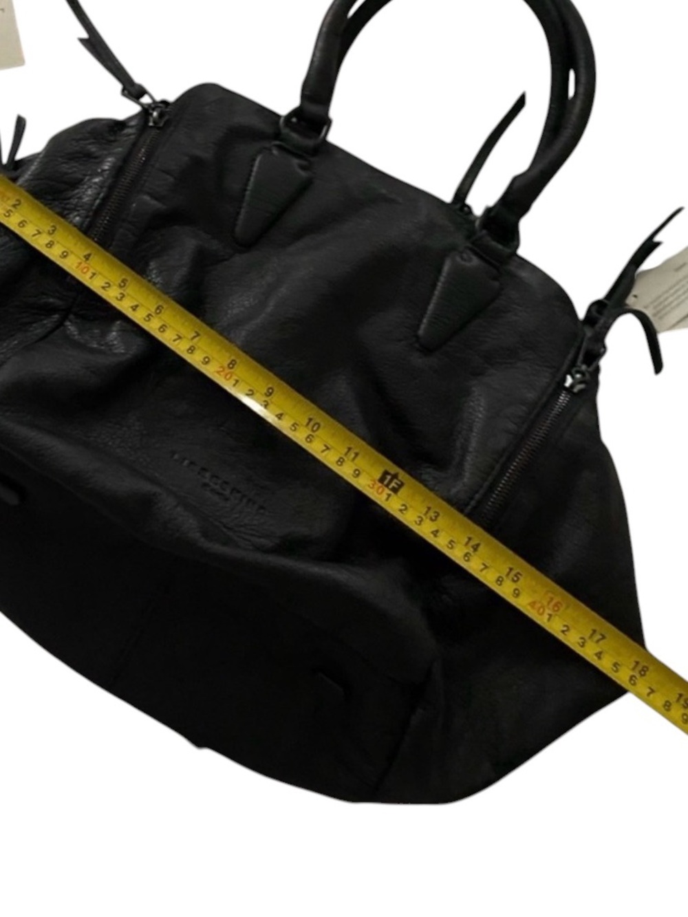 Liebeskind Black Leather Tote with Rust Suede Trim and Gold-Accent Lining - Picture 9 of 9